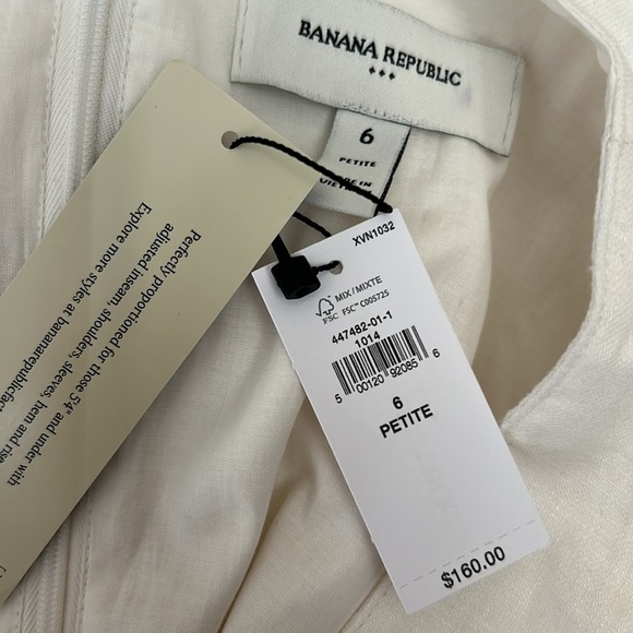 NWT Banana Republic Linen Blend Crossover Neck Sleeveless Midi Dress $160 Sz 6P - Picture 8 of 12